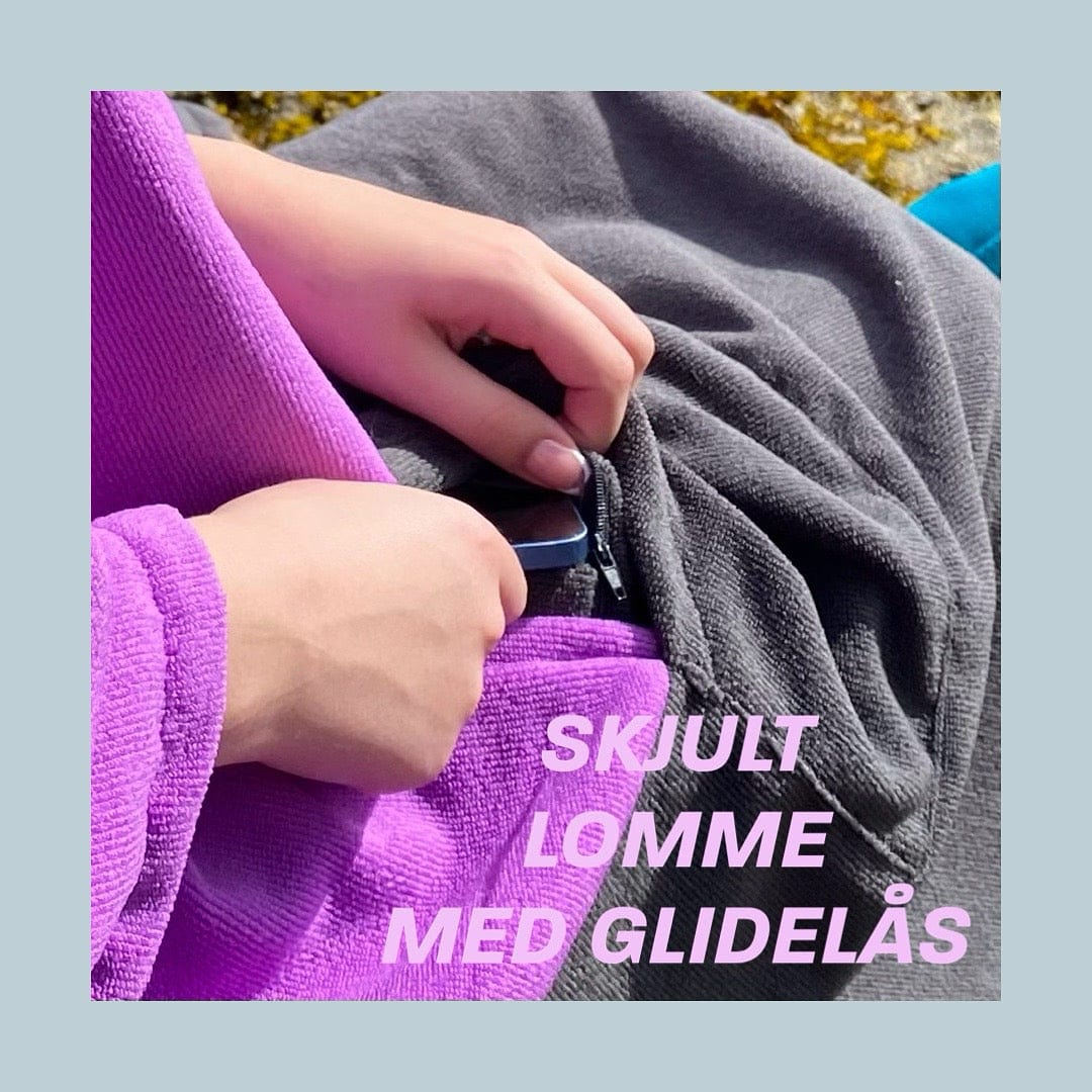 Badeponcho til isbading Salty but Sweet™ FjordRobe skifteponcho i miljøvennlig microfiber, FjordVibes Lavendel - DoUdare