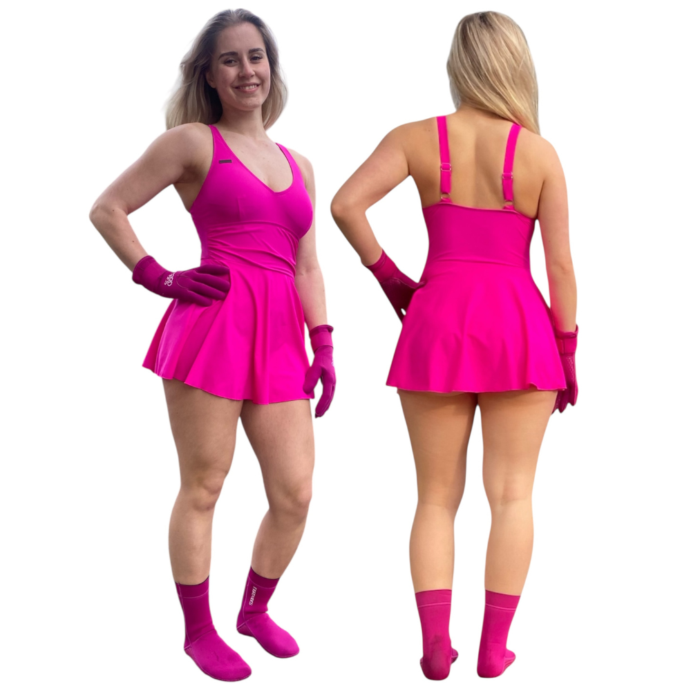 Badekjole Marilyn - Fjord Vibes badekjole Pink🩷 LOW CUT - DoUdare