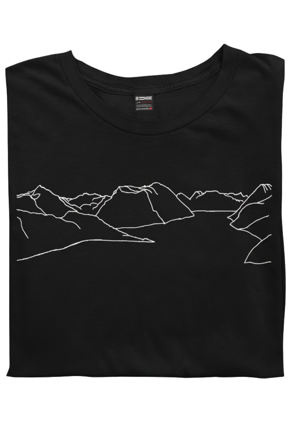 Mountain tee - unisex - DoUdare - svart unisex t-skjorte med skisse av fjell over brystet